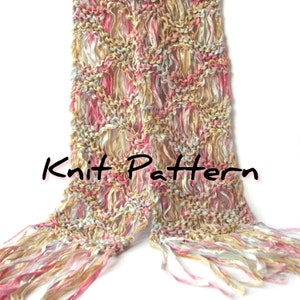 Ripple dropstitch scarf pattern pdf using 1 skein of bulky ribbon yarn image 1