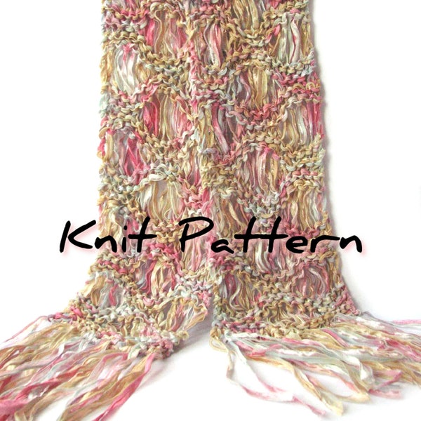 Ripple dropstitch scarf pattern pdf using 1 skein of bulky ribbon yarn