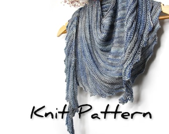 Waterlap Shawl knitting pattern for 100grams 4ply yarn