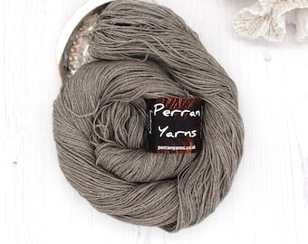 Undyed 4ply merino yak nylon blend sock yarn, natural brown grey