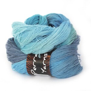 Ocean Blue, Heavenly Lace hand dyed baby alpaca silk cashmere yarn image 3