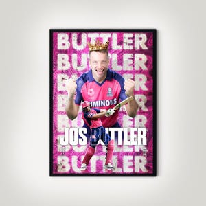 Jos Buttler Cricket Poster |  England Cricket Framed Player Poster Prints | Custom | UK Free Delivery