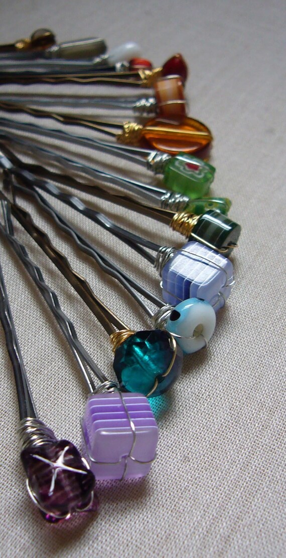 Items similar to Custom Made Pair of Bobby Pins on Etsy