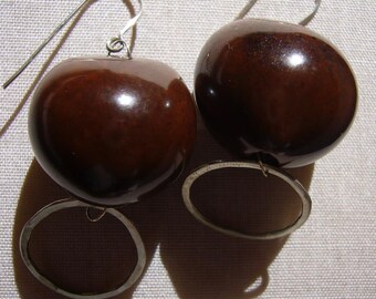 Kikui and Silver Circle Earrings