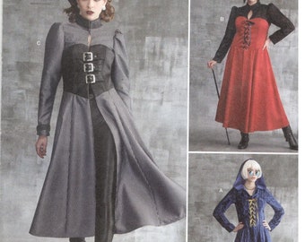 Simplicity 9813 / 11922 Size 20w-28w Womens plus size coat with flared skirt and built in bustier/corset with boning and optional hood