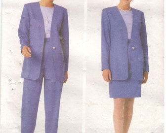 Butterick 4767 Size 18, 20, 22 Women's pattern: unlined jacket, pencil skirt and tapered pants with back zipper