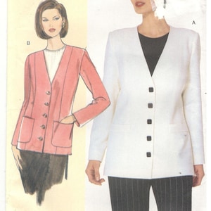 Vogue 7022 Size 16, 18, 20 Women&#39;s plus size pattern: shoulder princess seam, lined blazer / jacket without collar. Designer Betzina.
