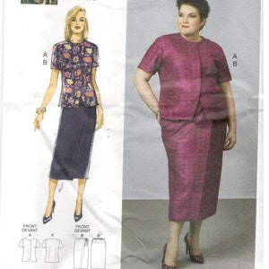 May include: A sewing pattern for a women's skirt and top. The pattern is for sizes XXL-1X-2X-3X-4X-5X-6X. The pattern is called Butterick B6605 by Connie Crawford. The pattern is for a modern fit with ready-to-wear sizing.