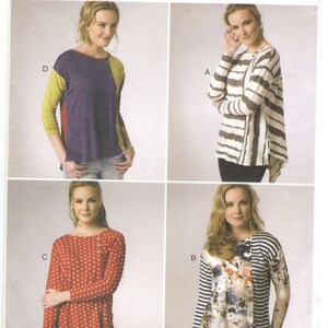 Butterick 6218 Size 16, 18, 20, 22, 24 Plus size pattern: Long sleeve tee, asymmetrical back hem, womens tunic top Katherine Tilton designer