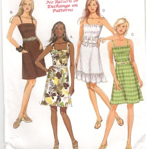 Butterick 5351 Size 16, 18, 20, 22, 24 Women&#39;s plus size pattern: Summer dress, strapless or with straps, a-line skirt, back zipper, ruffle