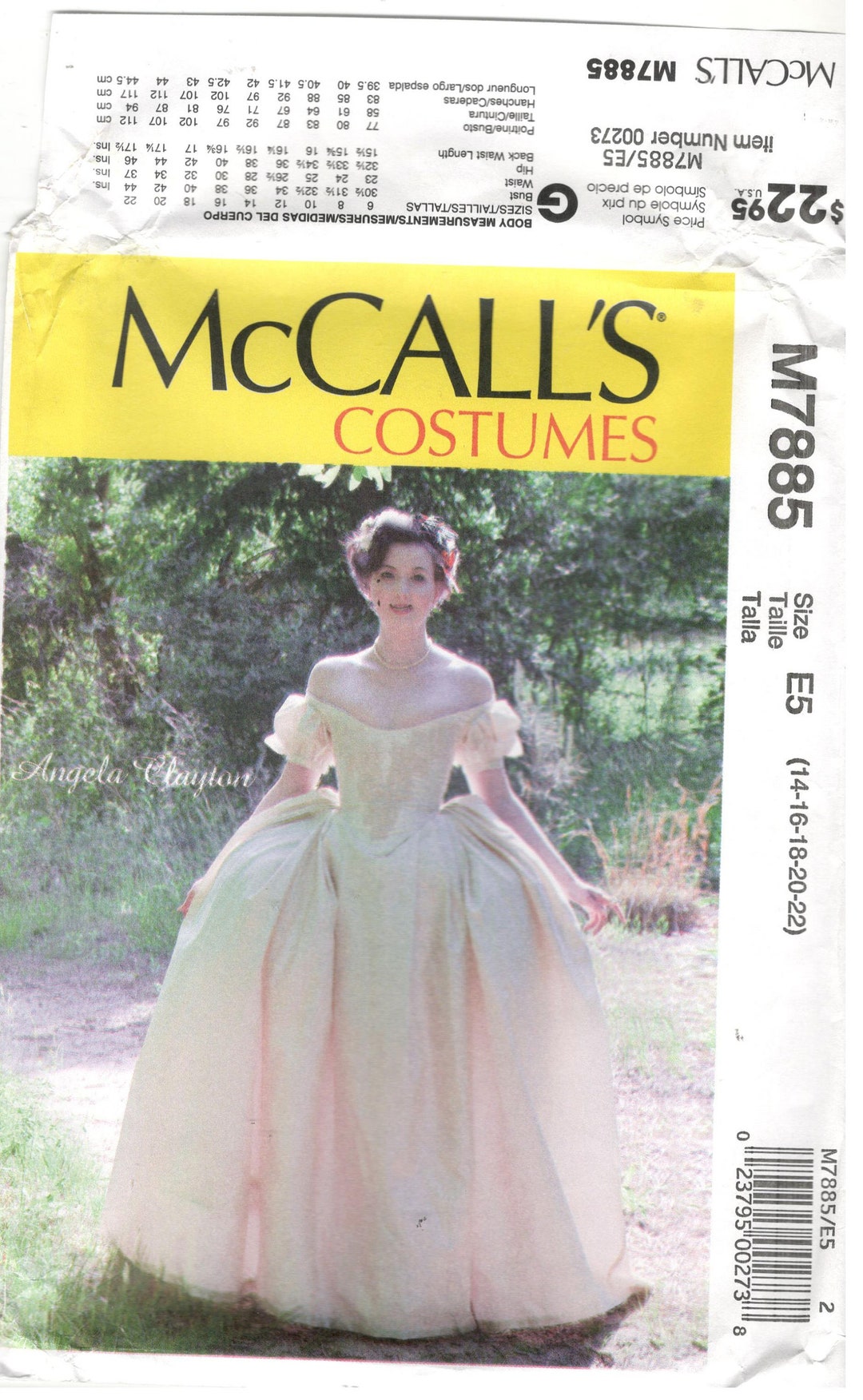 Mccall's 7885 Sizes 14, 16, 18, 20, 22 Women's Civil War Style Day