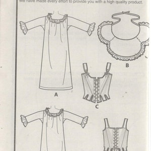 Simplicity 8162 Size 6-14 / 14, 16, 18, 20, 22 Women's pattern 18th century corset, shift, wide hip costume, American Duchess, undergarments image 2