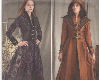 Simplicity 8769 / 11851 Size 14, 16, 18, 20, 22 Womens Arkivestry sewing pattern. Princess seam coat / jacket, fit / flare, optional hood