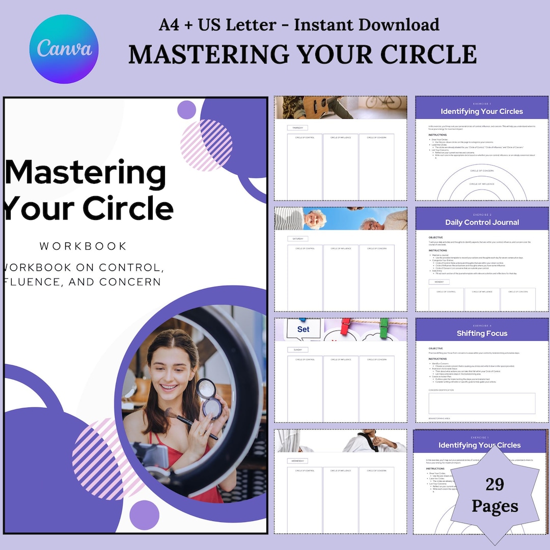 Master Circle Workbook, Circle of Control Boundaries, Life Goal Setting ...