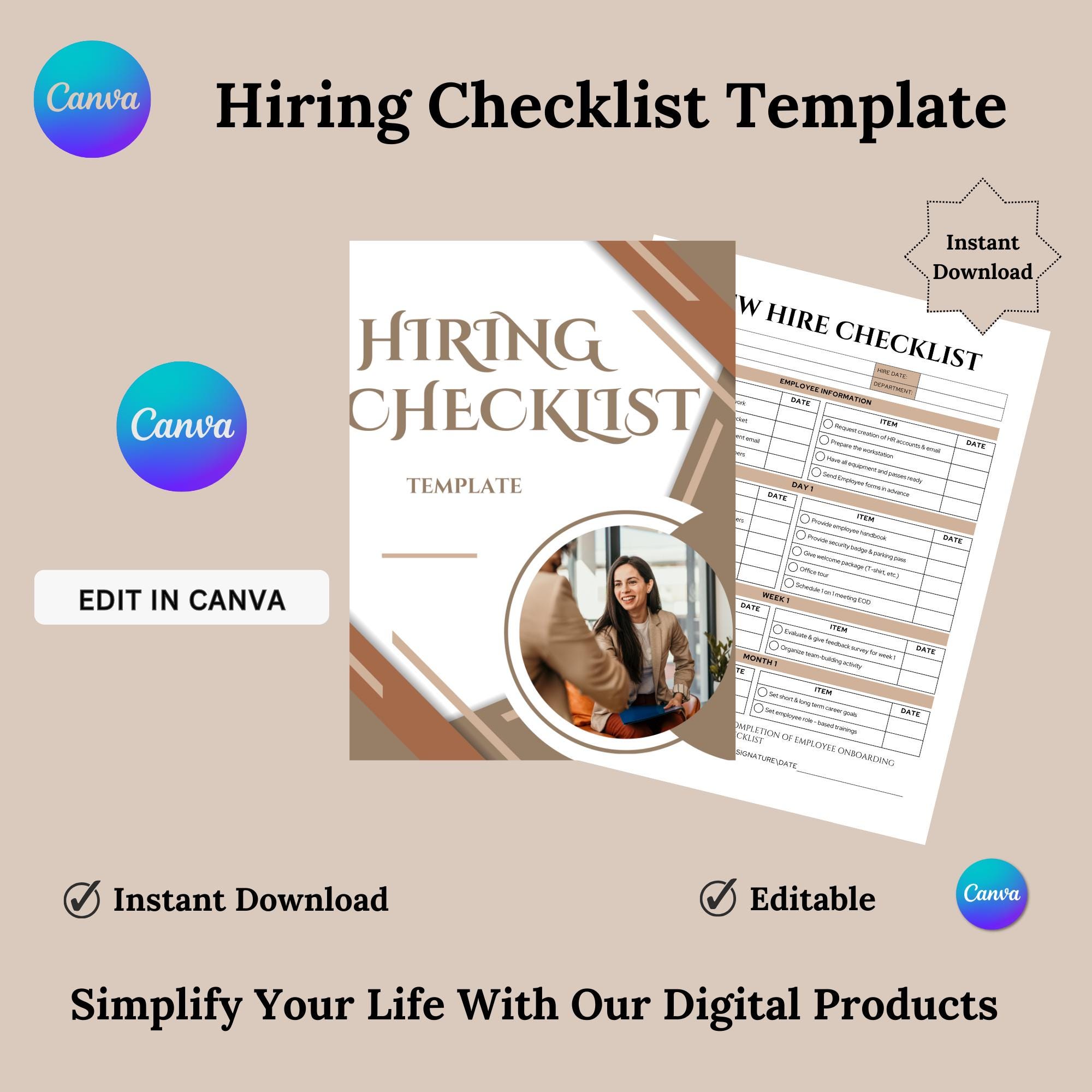 Hiring Checklist Template, Client Onboarding Proposal Template, Simple ...