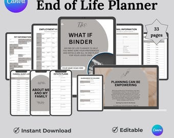 End of Life Planner, Life Binder Care Planner, Ultimate Life Plan in Case of Death, Emergency  Death Planner, Life Planning Medical Tracker