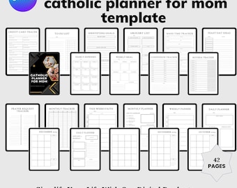 Catholic Planner for mom, Catholic Daily Planner, Faith and Family Organizer, Family Life Balance Planner, Instant Download