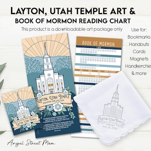 Layton, Utah Tempel Kunst und Buch Mormon Lesekarte