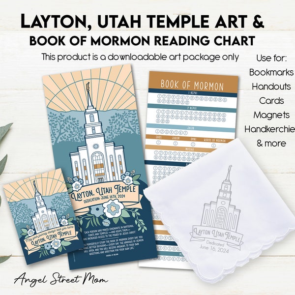 Layton, Utah Temple Art and Book of Mormon Reading Chart