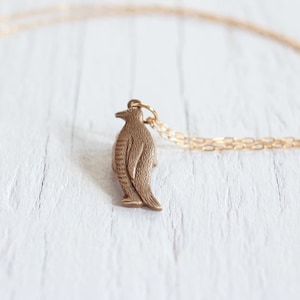 Gold Penguin Necklace for Mom | Penguin Gift For Kids | Dainty Penguin Necklace