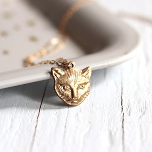 Cat Memorial Necklace | Dainty Cat Necklace | Cat Head Necklace | Gold Cat Necklace | Best Friend Birthday Gift for Woman or Girl