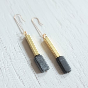 Architectural Earrings | Bauhaus Earrings | Long Bar Earrings | Modernist Earrings