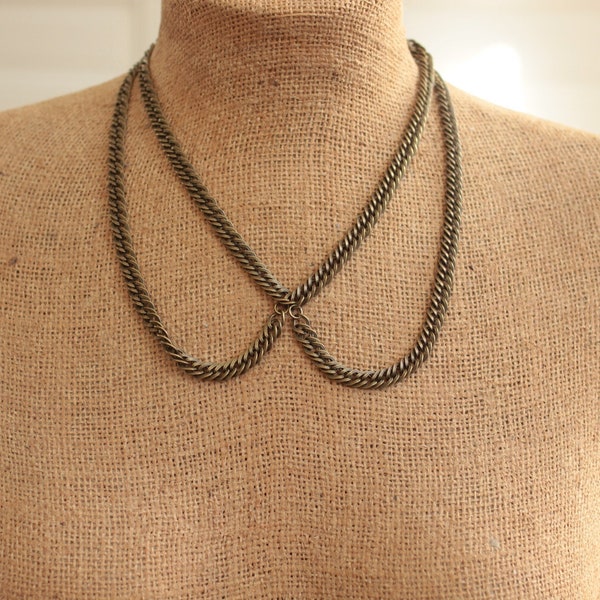 Peter Pan Collar Necklace | Multilayer Necklace | Brass Collar Necklace | Rockabilly Necklace | RBG Collar