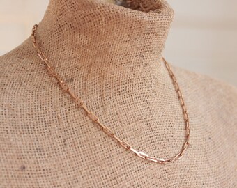 Gold Paperclip Chain Necklace | Mens Gold Chain Necklace | Brass Chain Link Necklace | Simple Chain Necklace |  Long Layering Chain