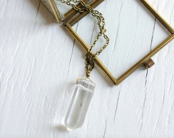 Crystal Prism Necklace | Quartz Point Necklace | Rock Crystal Necklace | Kyber Crystal Necklace