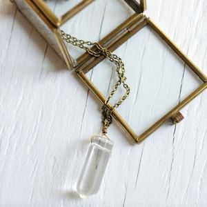 Crystal Prism Necklace | Quartz Point Necklace | Rock Crystal Necklace | Kyber Crystal Necklace