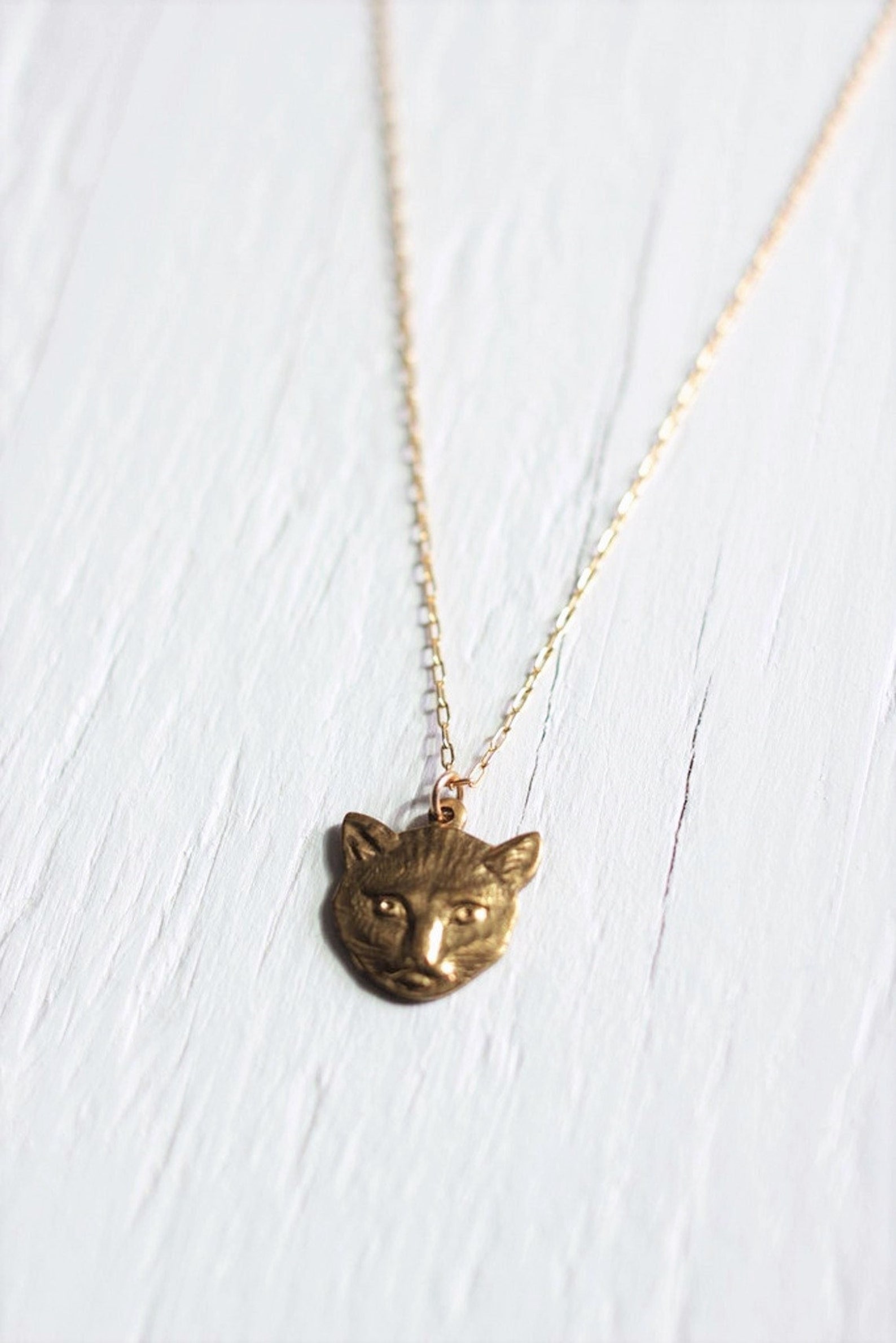 Cat Memorial Necklace Dainty Cat Necklace Cat Head Etsy