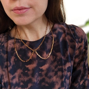 Peter Pan Collar Necklace in Gold Paperclip Chain Statement Jewelry for Women Preppy Aesthetic Romantic Style Gifts under 50 image 5