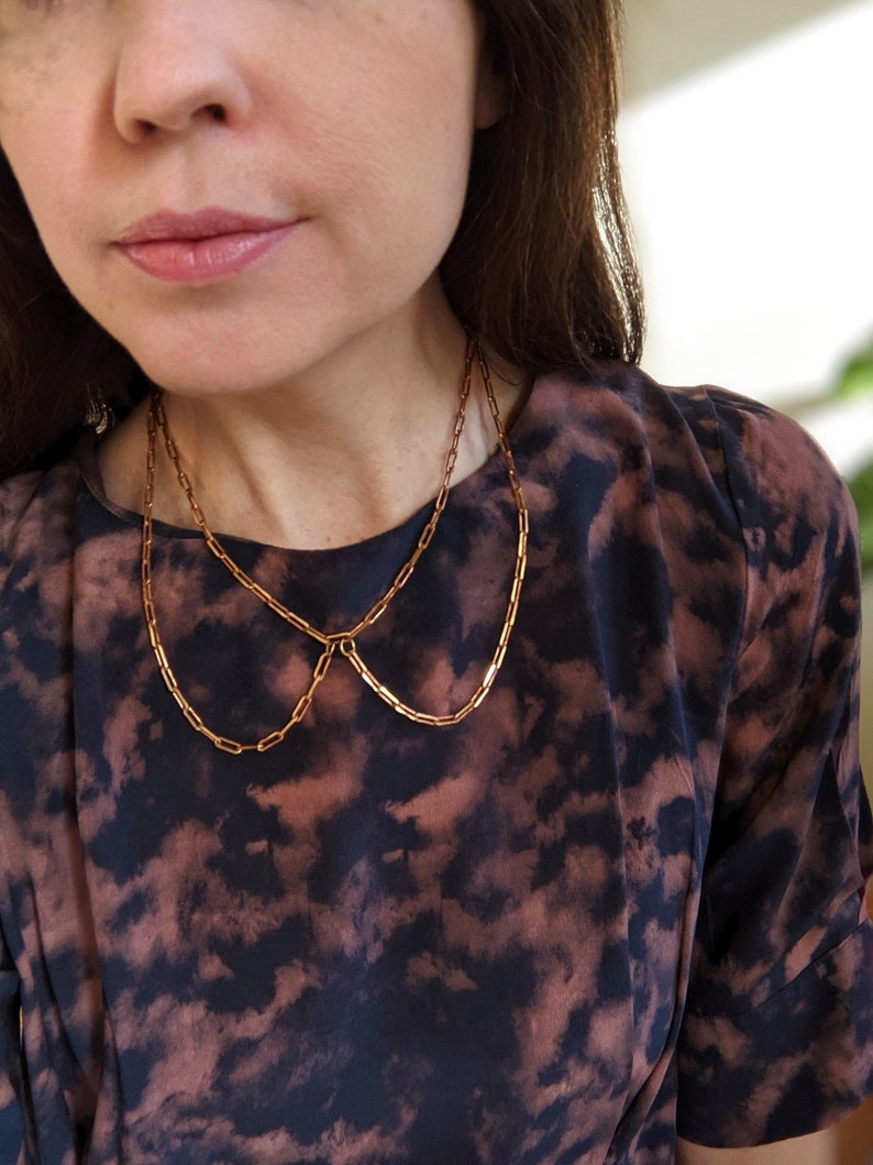 Peter Pan Collar Necklace in Gold Paperclip Chain Statement Jewelry for Women Preppy Aesthetic Romantic Style Gifts under 50 image 5