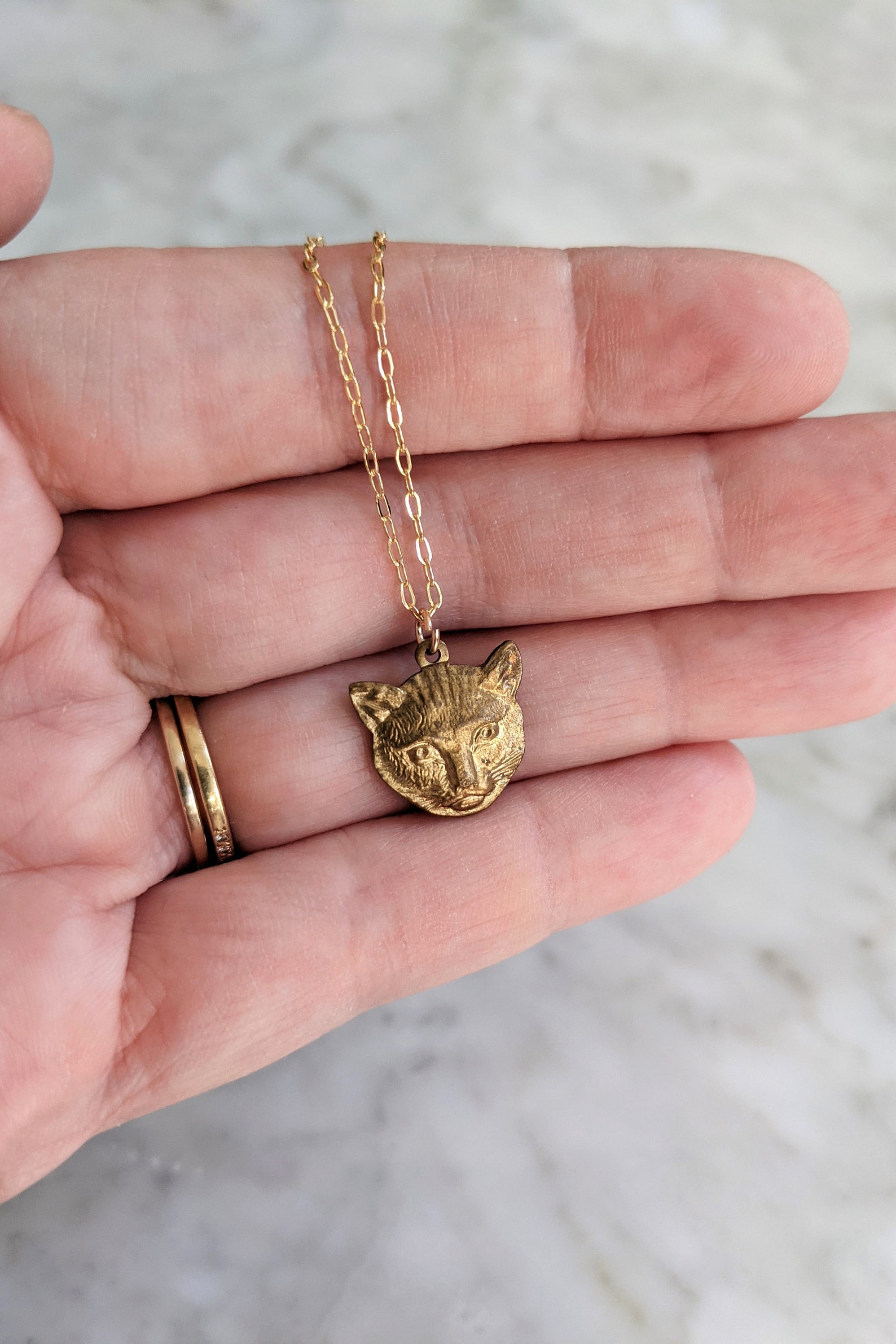 Cat Memorial Necklace Dainty Cat Necklace Cat Head Etsy