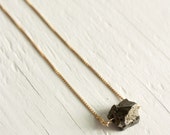 Pyrite Necklace on 14kt Gold Filled Chain - Statement Necklace