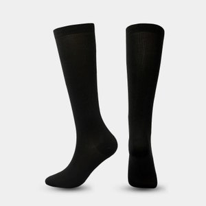 Personalized Black Closed Toe Light Compression Stockings Nurse Socks Travel Socks 15-20 mmHg nurse compression socks comfortable fit