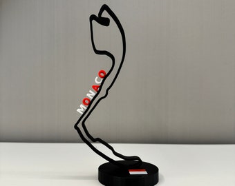 Formel 1 Strecke Monaco 3D Druck farbig Geschenk Deko F1 Auto Racing Track 3D Druck lineart shabby chick Skulptur Deko