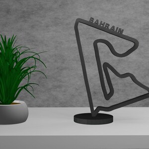 Formel 1 Strecke Bahrain 3D Druck Deko Geschenk F1 Auto Racing Track 3d Print 3D lineart shabby chick formula 1 wand kunst Bild 4