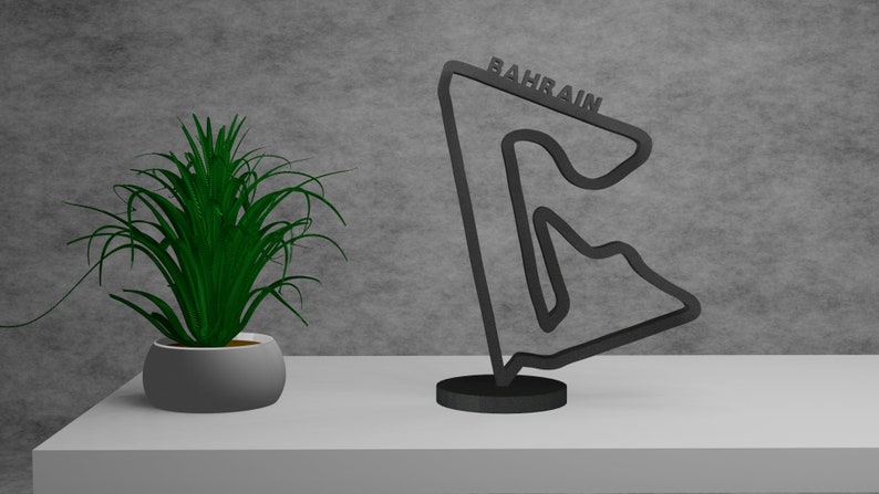 Formel 1 Strecke Bahrain 3D Druck Deko Geschenk F1 Auto Racing Track 3d Print 3D lineart shabby chick formula 1 wand kunst Bild 4