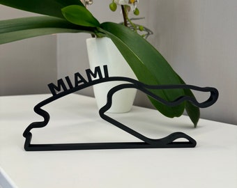 Formel 1 wand kunst Strecke Miami 3D Druck Deko Geschenk F1 Auto Rennen shabby chick 3D Druck lineart