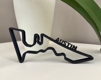 Formel 1 Strecke Austin 3D Druck Deko Geschenk F1 Auto Rennen