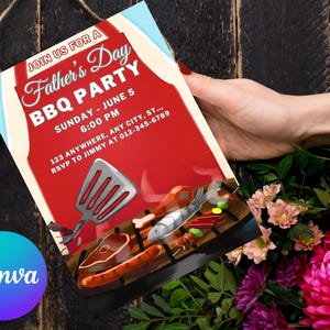 Happy Fathers Day Invite Barbecue Invite Fathers Day Bbq Brunch Editable Invitation template Instant Download