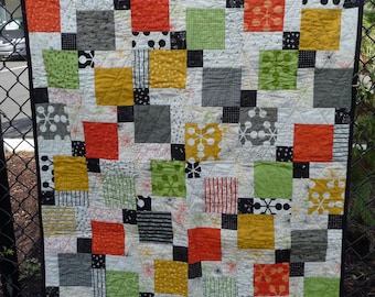 Lap Quilt or Baby Quilt 38 inches square, Moda Zen Chic