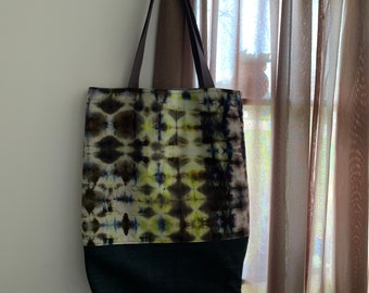 Extra Large Tote Bag — Lime Glitch