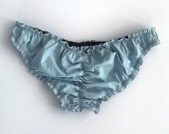 SALE Oleander Bloomer Panty in Upcycled Vintage Blue Cotton