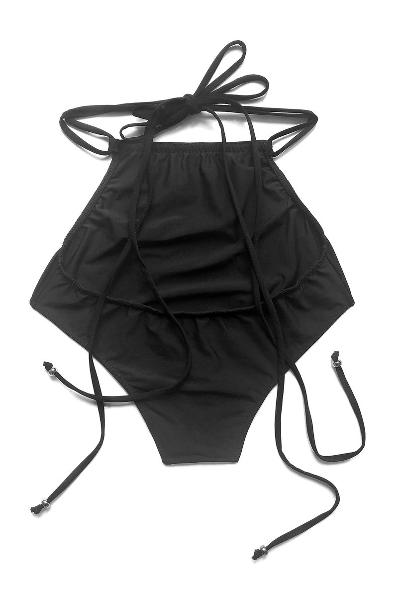 Rogue High Waisted Brazilian Bottom / black bikini high rise Etsy