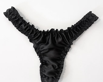 Cardaminestring van zwarte zijdecharmeuse