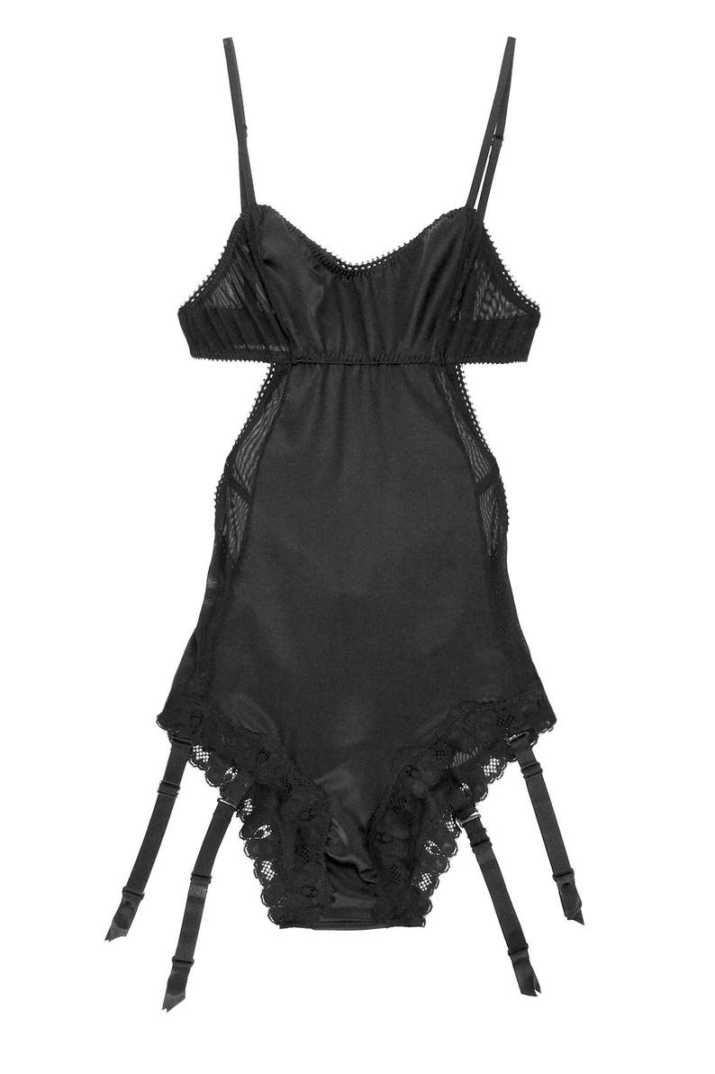 Eternal Daze Bodysuit in Black Silk Charmeuse valentines day, sustainable lingerie, custom sizing, adjustable, luxury lingerie, ethical image 9