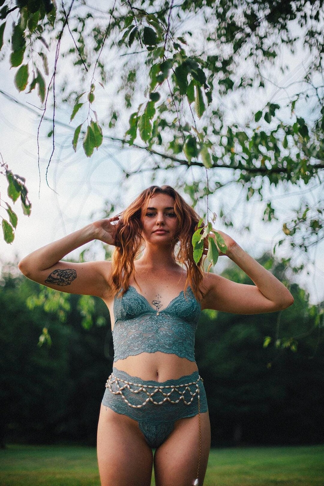 Femme Longline Lace Bralette- Sage main image 0