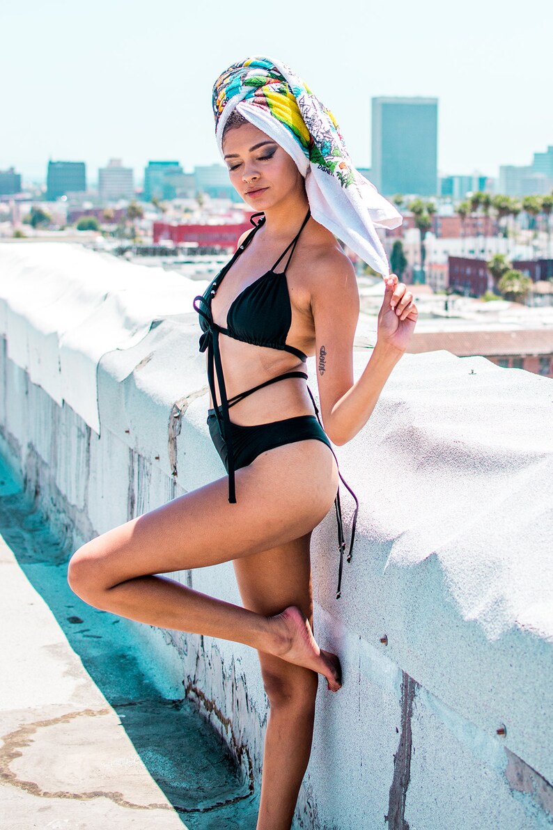 Rogue High Waisted Brazilian Bottom / black bikini high rise Etsy